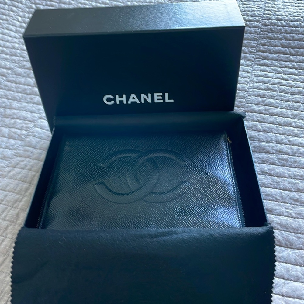 Chanel Vintage Black Caviar Travel Jewelry Case